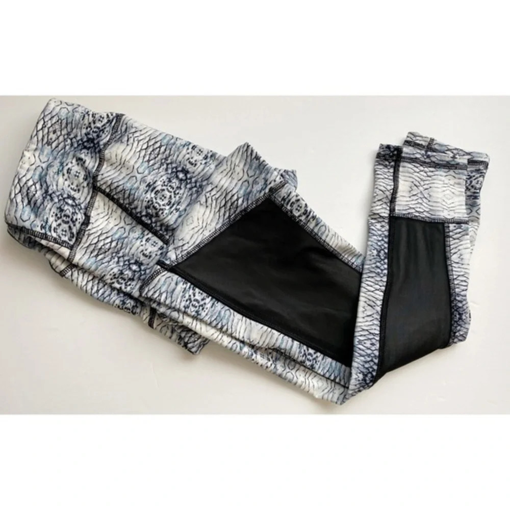 Gottex • Blue Black Snakeskin Print Mesh Leggings